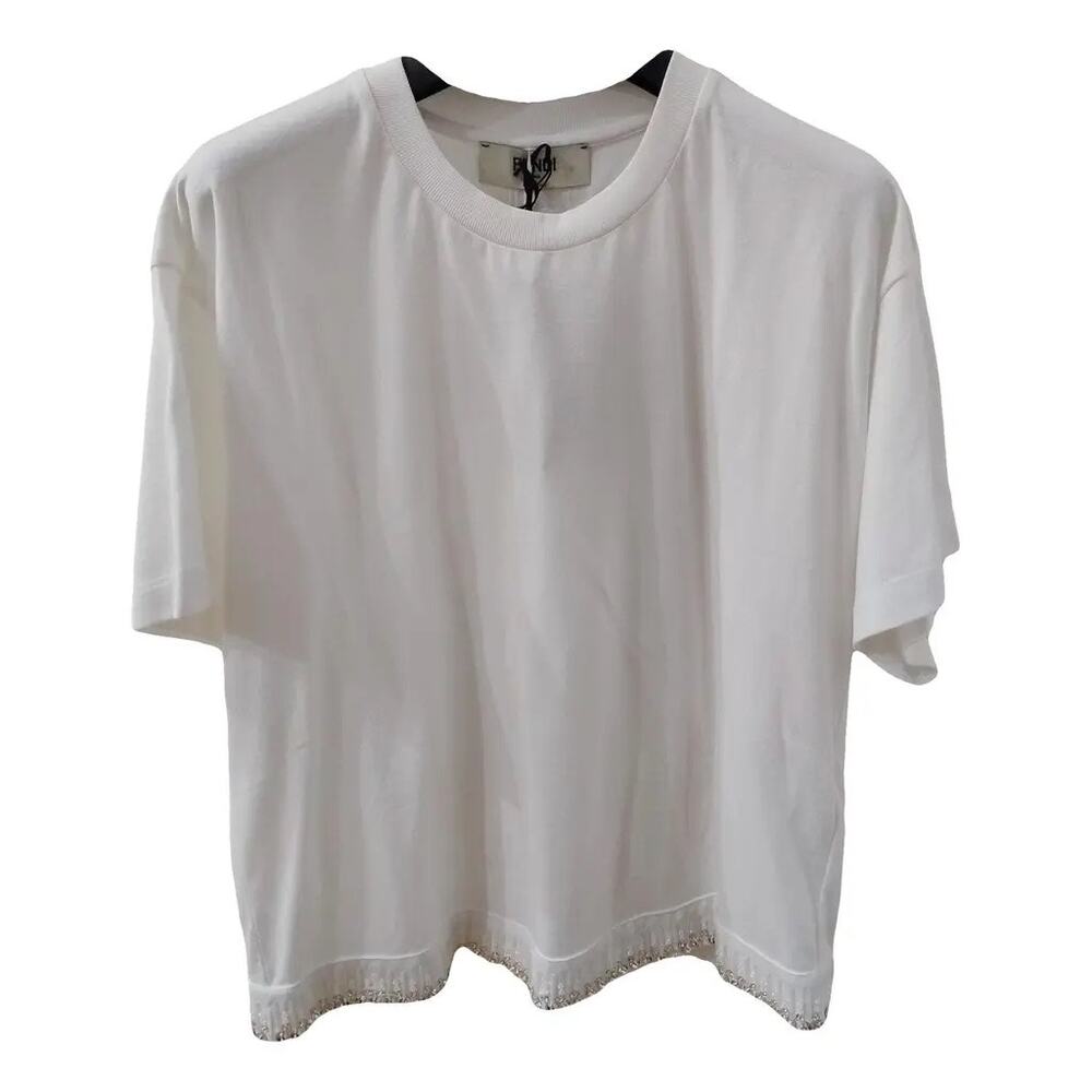 Fendi White Knitted Shirt Luxury Knit Top Size S NWT